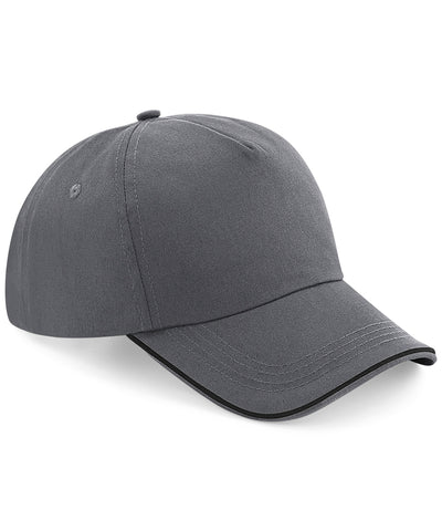 Gorra de 5 paneles autntica - visera con ribete | Gris Grafito/Negro