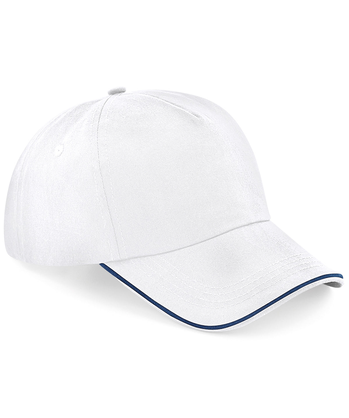 Gorra de 5 paneles autntica - visera con ribete | Blanco/Azul Marino Francs