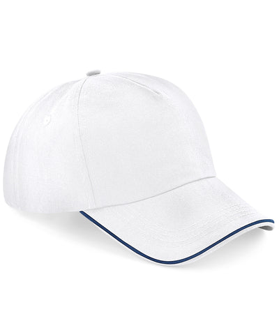 Gorra de 5 paneles autntica - visera con ribete | Blanco/Azul Marino Francs