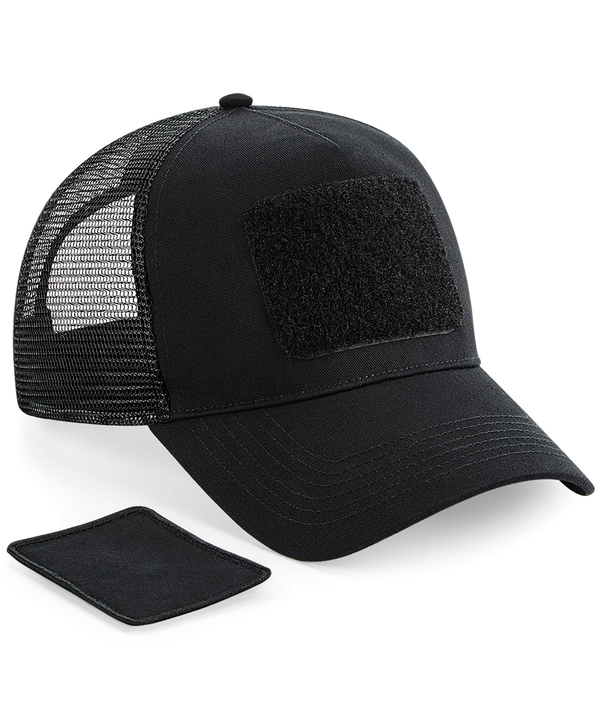Gorra trucker con parche | Negro