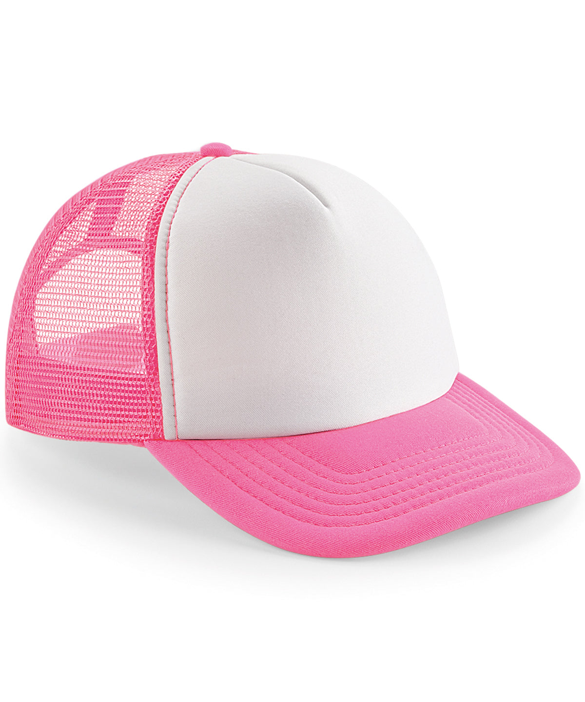Vintage Snapback Trucker Cap | Fluoreszierendes Pink/Weiß
