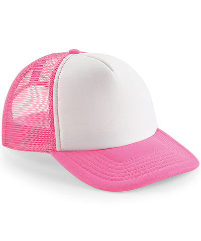 Gorra trucker vintage de snapback | Rosa Fluorescente/Blanco