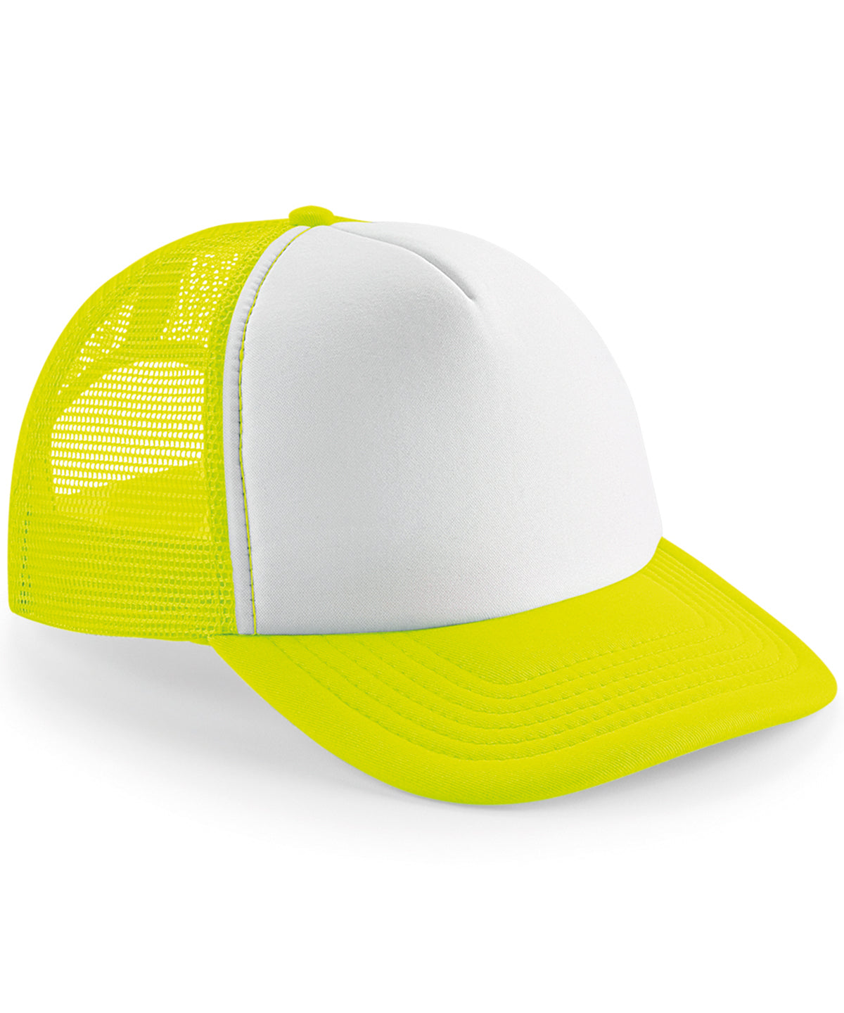 Vintage Snapback Trucker Cap | Fluoreszierendes Gelb/Weiß