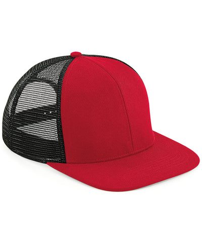 6-Panel Trucker Cap mit original flachem Schirm | Klassisch Rot/Schwarz - Klassisch Rot/Schwarz