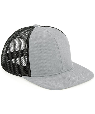 6-Panel Trucker Cap mit original flachem Schirm | Grau/Schwarz