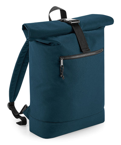 Mochila de rollo superior reciclada | Azul Petrleo