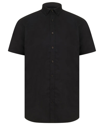 Camisa Oxford de manga corta moderna | Negro