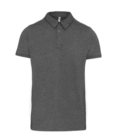 Camiseta polo de punto jersey | Gris Jaspeado