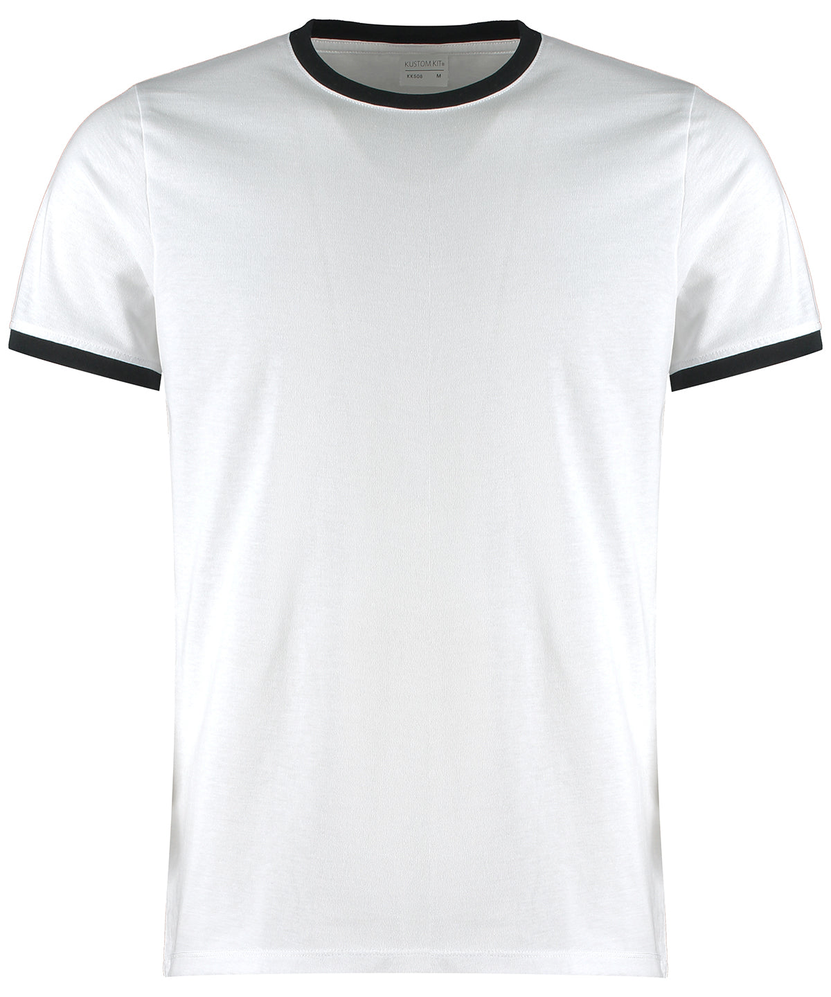 Camiseta ajustada de moda con ribetes | Blanco/Negro