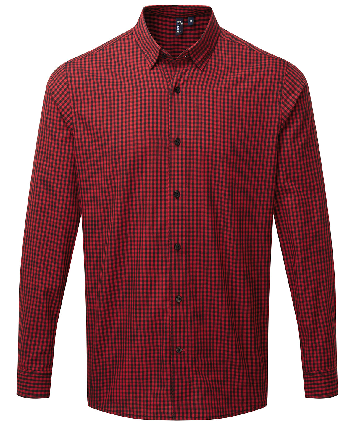 Camisa de cuadros de manga larga Maxton | Negro/Rojo