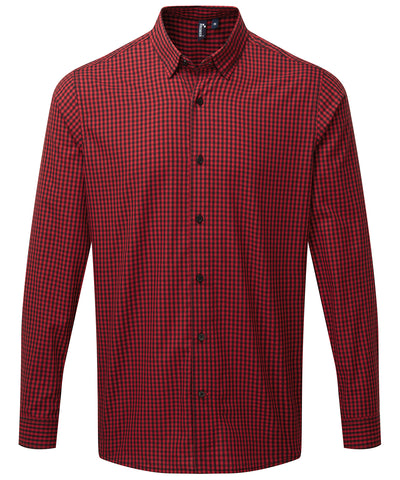 Camisa de cuadros de manga larga Maxton | Negro/Rojo