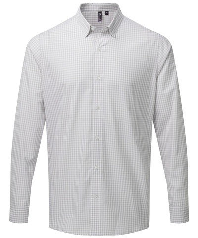 Camisa de cuadros de manga larga Maxton | Plata/Blanco