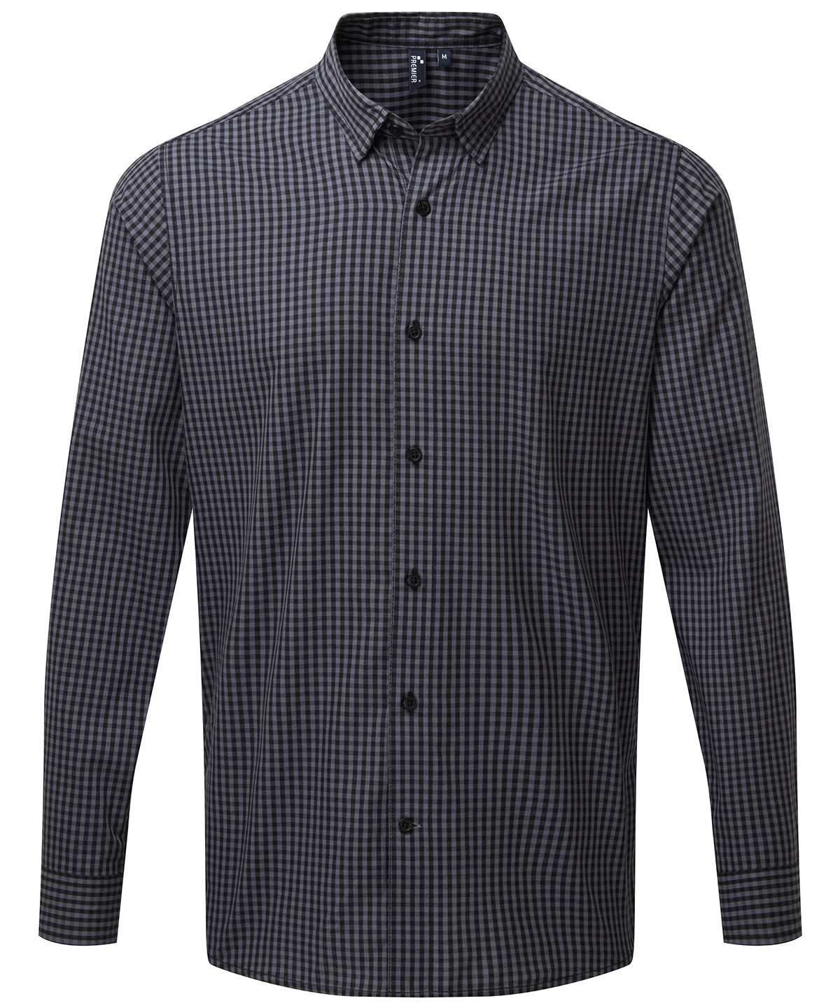 Camisa de cuadros de manga larga Maxton | Acero/Negro