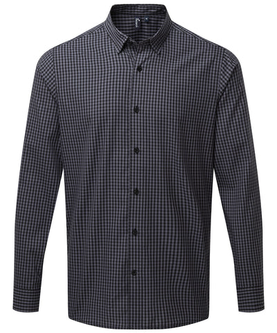 Camisa de cuadros de manga larga Maxton | Acero/Negro