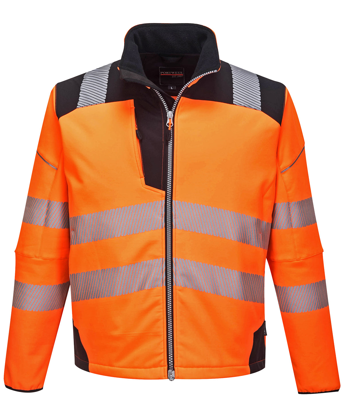 PW3 (T402) Warnschutz-Softshelljacke | Orange/Schwarz