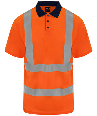 Polo de alta visibilidad | Naranja/Marino