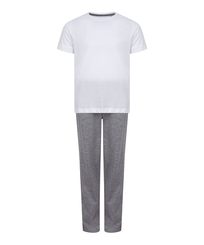 Pijama largo para nios | Blanco/Gris Jaspeado