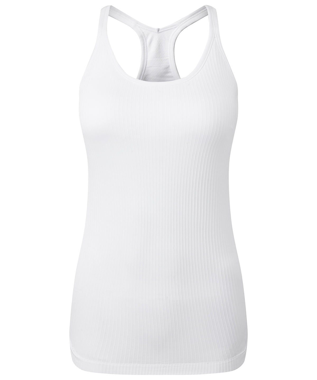 Chaleco moldeador multi-deporte sin costuras con ajuste 3D y soporte secreto para mujer TriDri® | Blanco