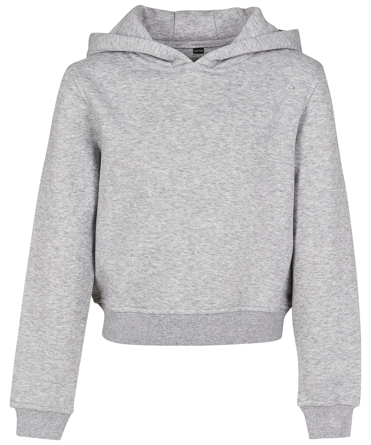 Kurzer Hoodie für Mädchen | Grau meliert