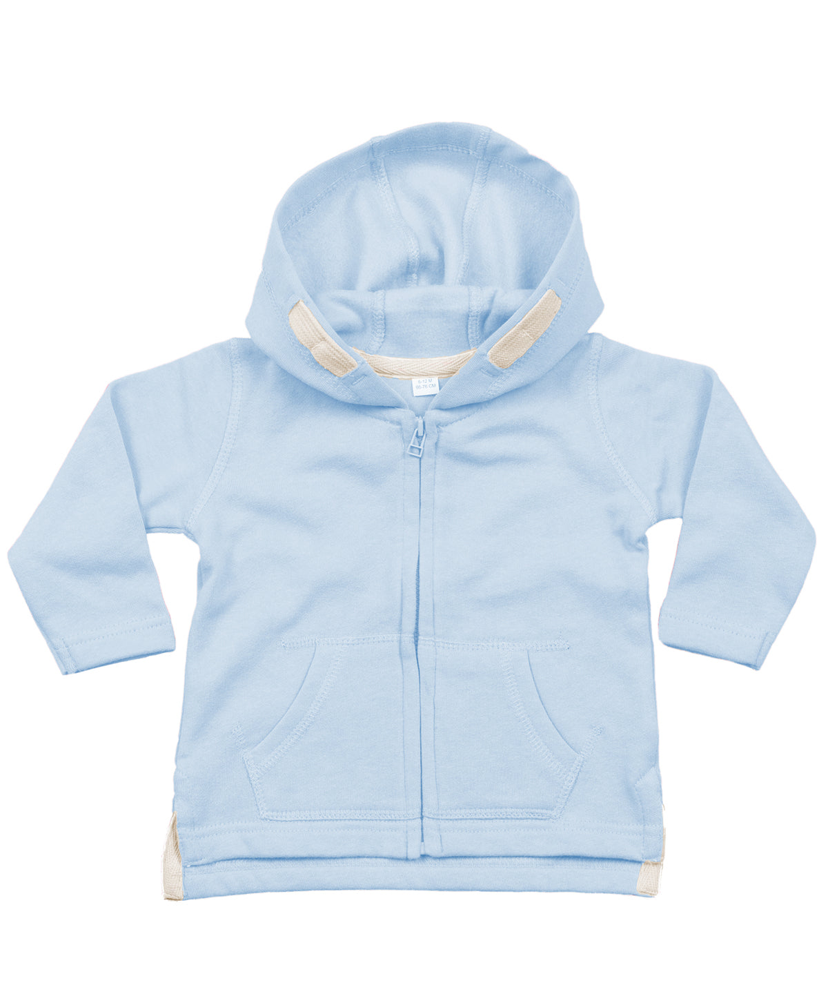 Baby-Kapuzenpullover mit Reißverschluss | Graublau - Rotgussblau