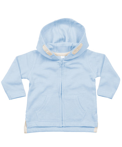 Baby-Kapuzenpullover mit Reißverschluss | Graublau - Rotgussblau