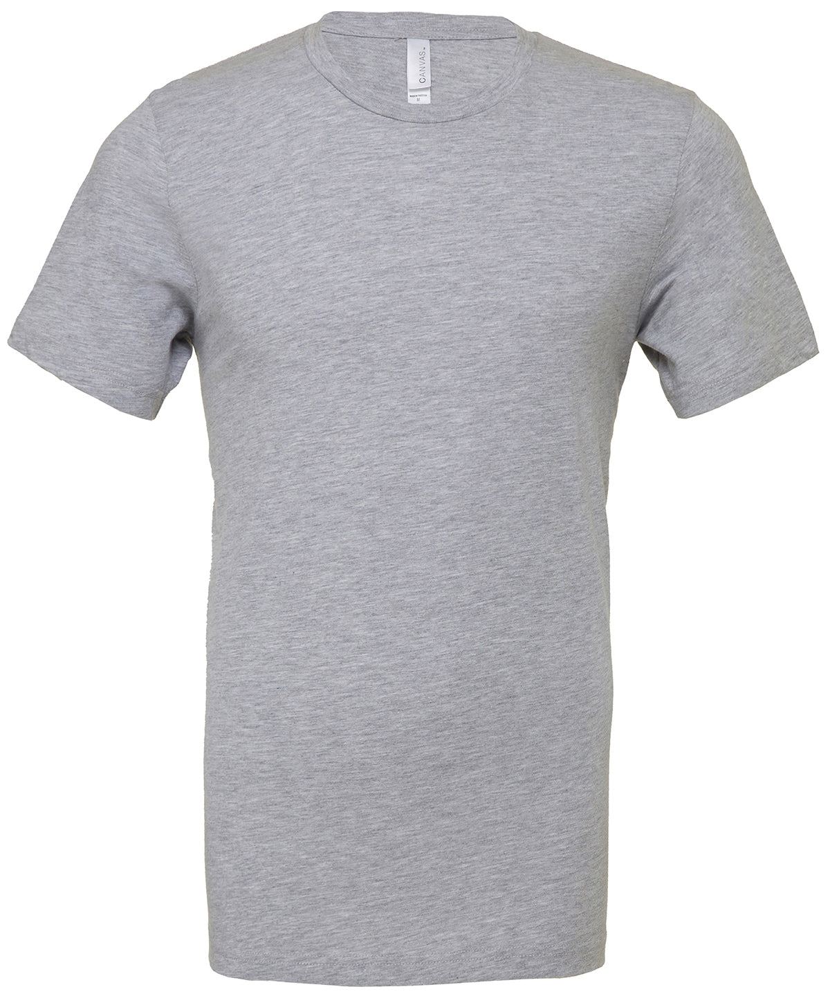 Camiseta unisex de manga corta en mezcla de algodn y polister en color jaspeado | Gris Deportivo - Gris Deportivo Claro