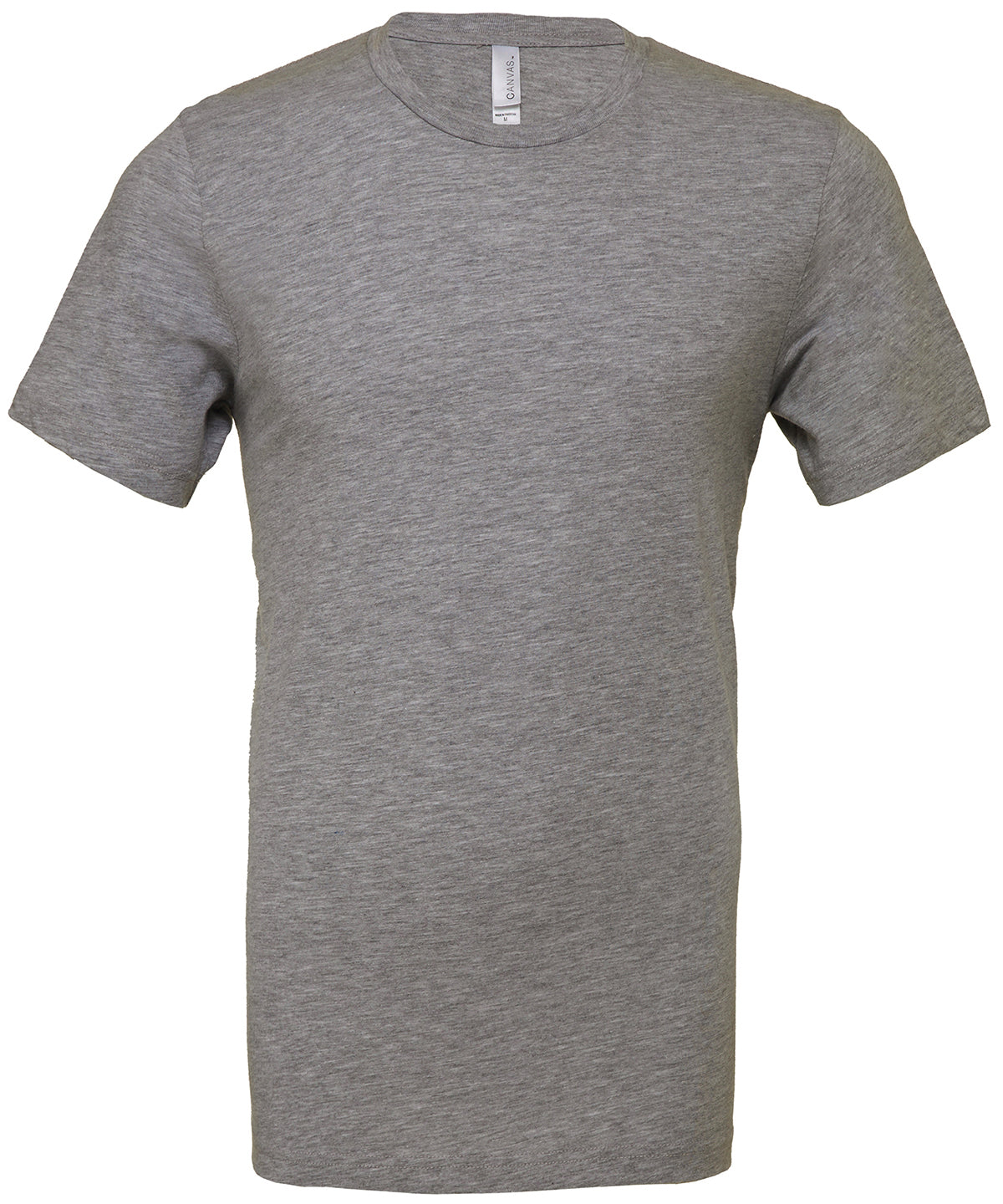 Camiseta unisex de manga corta en mezcla de algodn y polister en color jaspeado | Gris Carbn