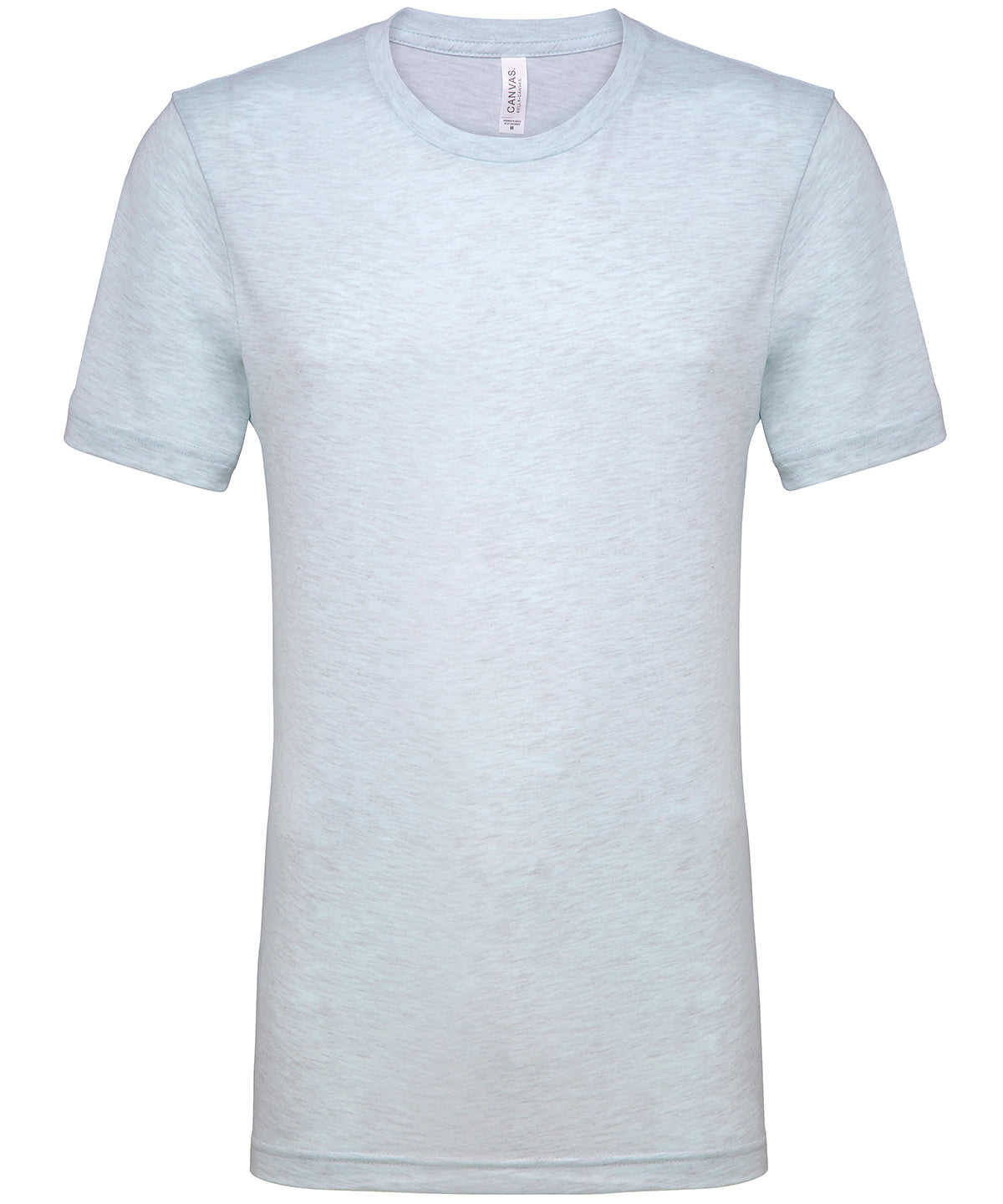 Camiseta unisex de manga corta en mezcla de algodn y polister en color jaspeado | Azul Hielo Jaspeado - Cielo Jaspeado