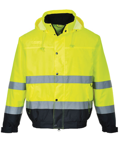 Chaqueta bomber de alta visibilidad (S463/S226) | Amarillo De Alta Visibilidad/Marino