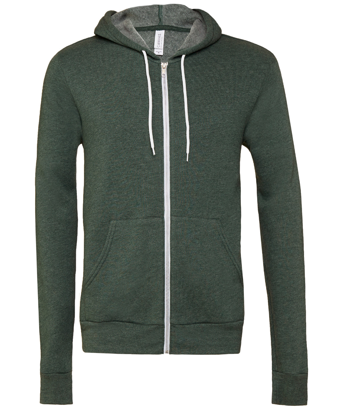 Unisex Polycotton Fleece Full-Zip Hoodie | Heather Grün