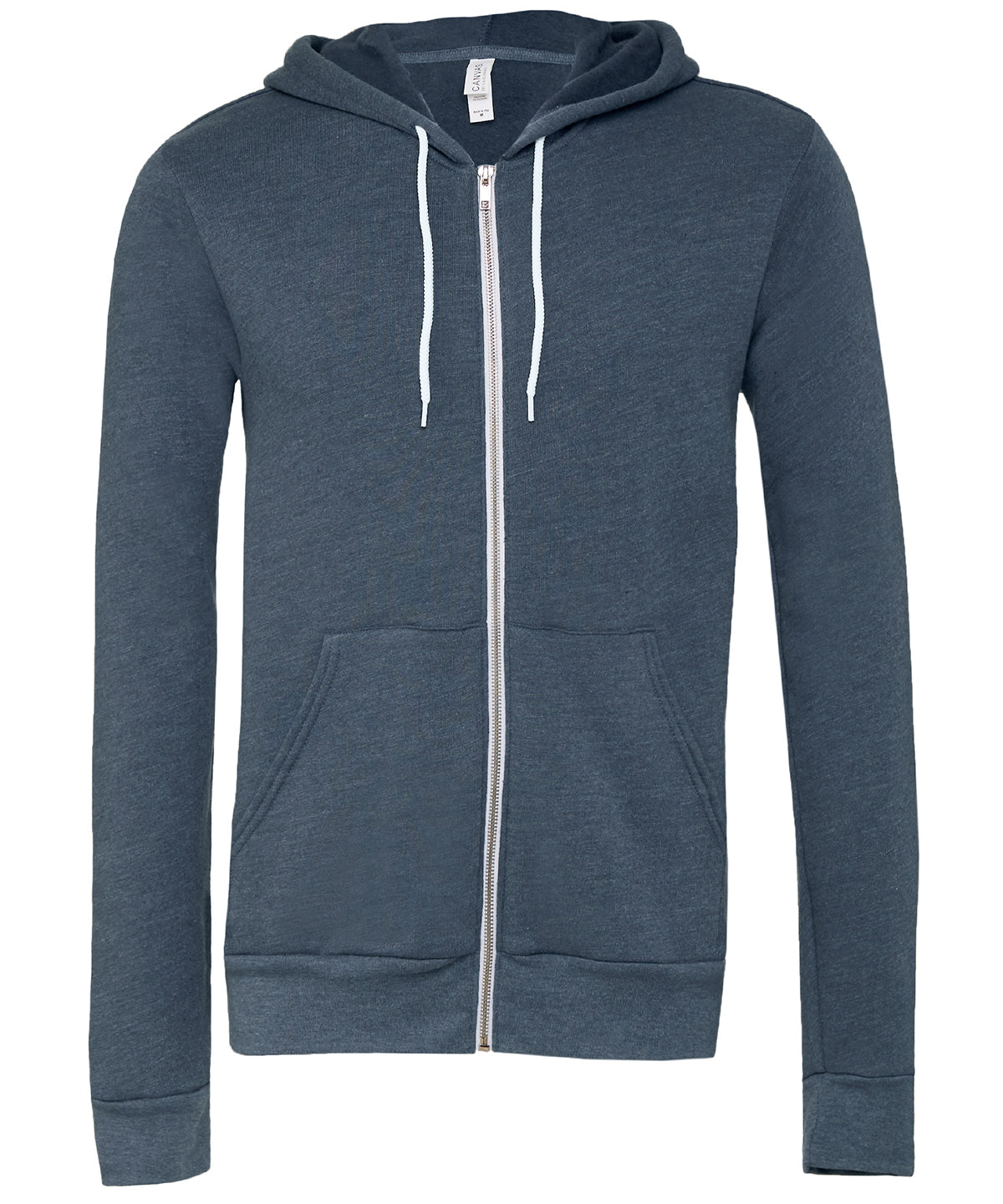 Unisex Polycotton Fleece Full-Zip Hoodie | Heather Blau