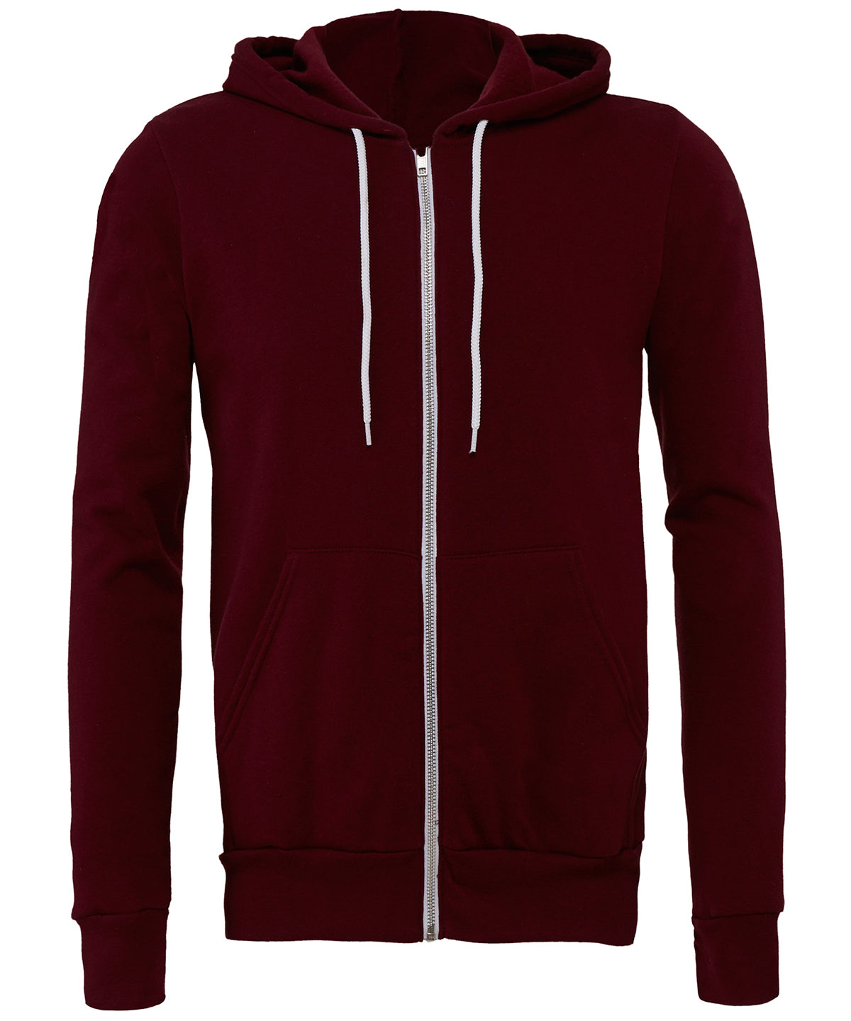 Unisex Polycotton Fleece Full-Zip Hoodie | Granatrot