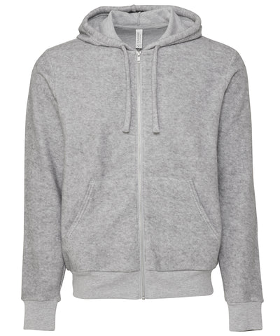 Sudadera con capucha de felpa aterciopelada con cremallera completa unisex | Gris Deportivo