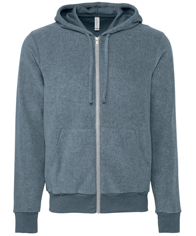 Sudadera con capucha de felpa aterciopelada con cremallera completa unisex | Gris Brezo