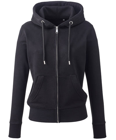 Sudadera con capucha de cremallera completa para mujer | Negro