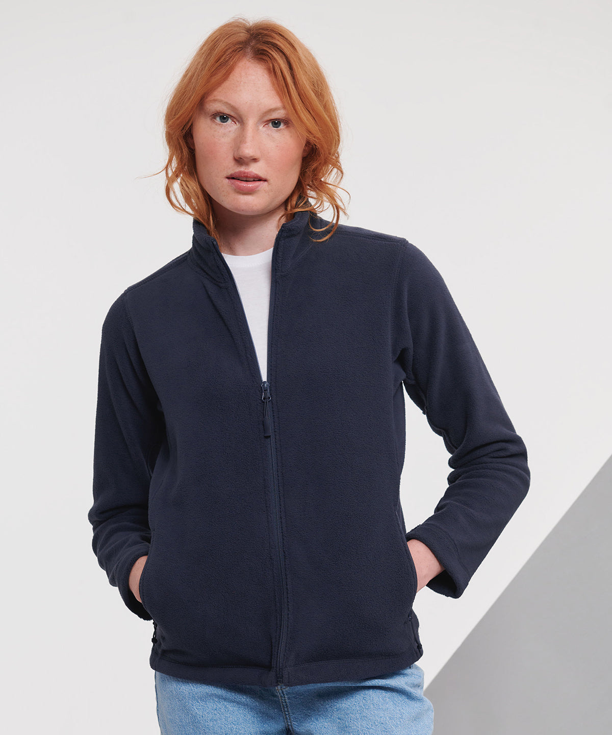 Damen Outdoor-Fleecejacke mit durchgehendem Reißverschluss | Flaschengrün