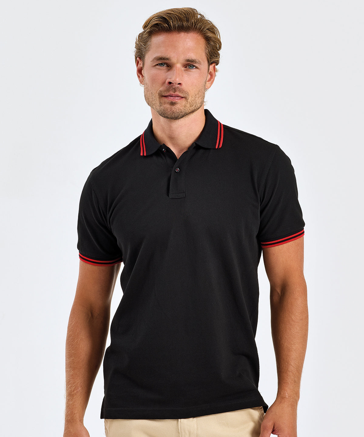Polo classique de coupe recto pour homme | Noir/Turquoise