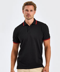 Polo clsico de corte recto para hombre | Negro/Amarillo