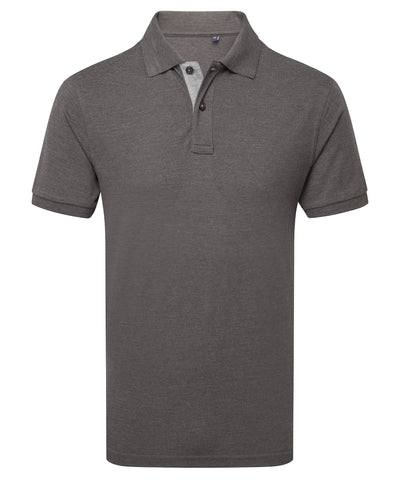 Polo clsico de hombre con ajuste clsico y contraste | Gris Carbn/Gris Jaspeado