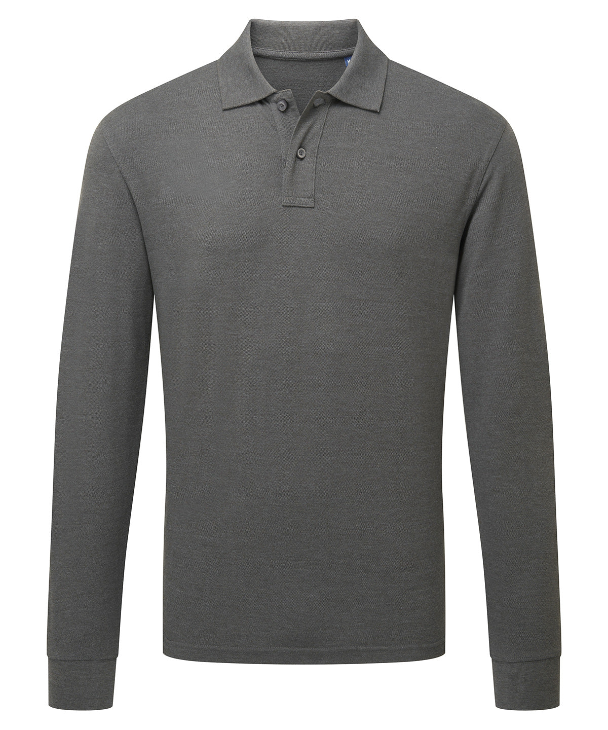 Polo de manga larga de corte clsico para hombre | Gris Oscuro