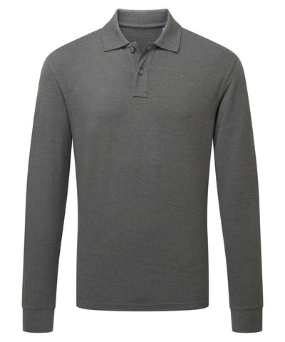 Polo de manga larga de corte clsico para hombre | Gris Oscuro