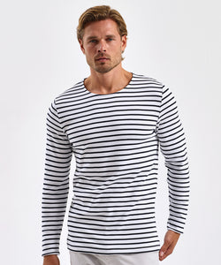 Camiseta de manga larga Marinire costera para hombre | Blanco/Marino