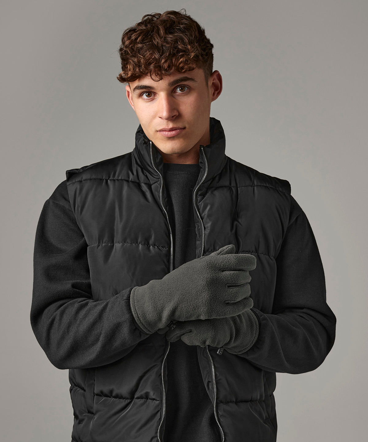 Guantes de forro polar reciclado | Negro