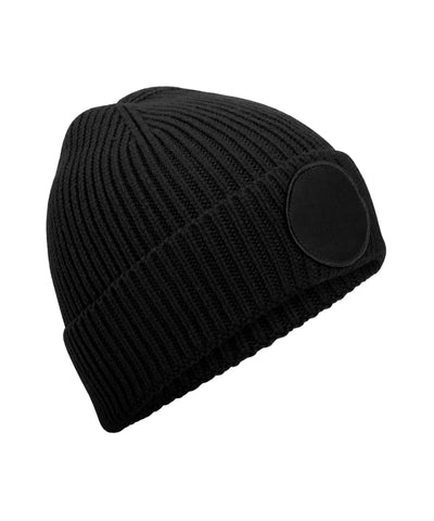 Gorro circular con parche de moda sostenible | Negro