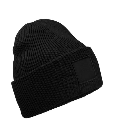Gorro de punto con parche tonal de borde profundo | Negro