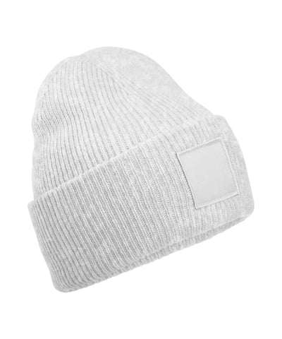 Gorro de punto con parche tonal de borde profundo | Gris Nube