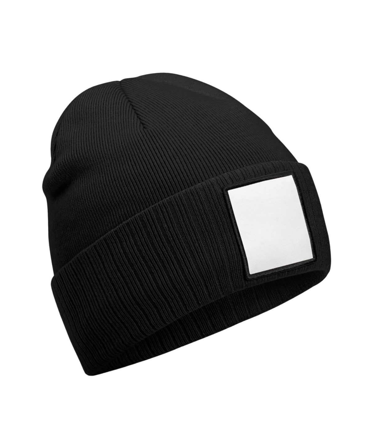 Beanie mit Patch-Applikation | Schwarz/Weiß