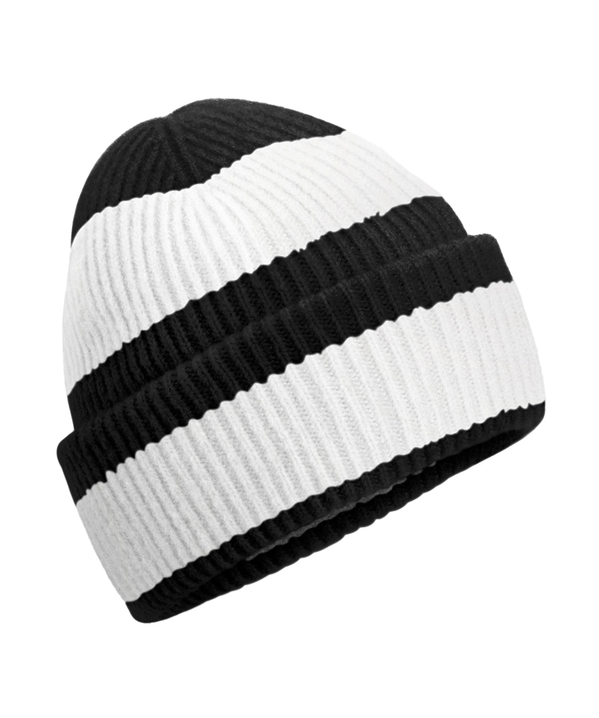 Color Block Beanie | Schwarz/Weiches Weiß