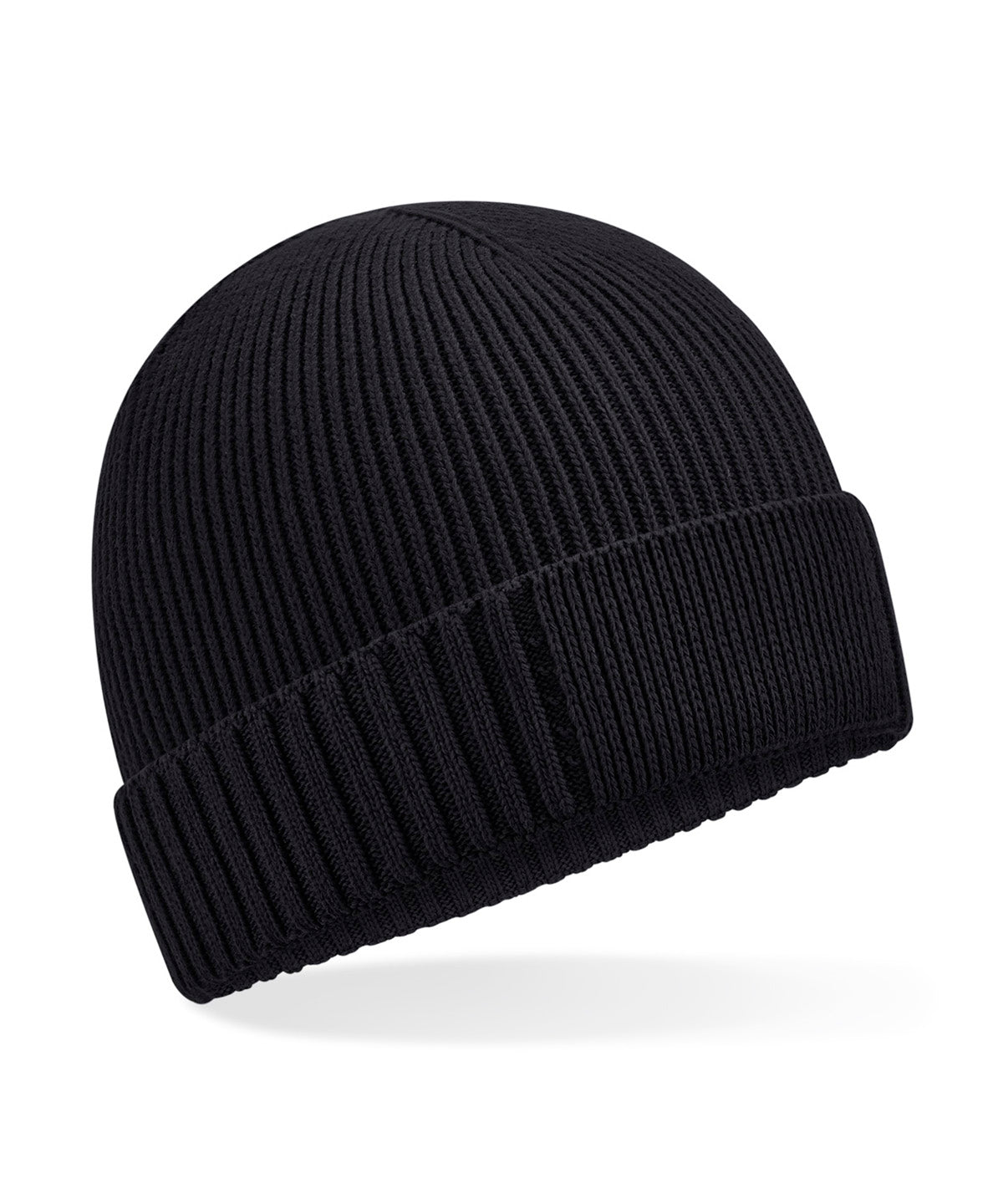 Designed Patch Beanie aus Bio-Baumwolle | Schwarz