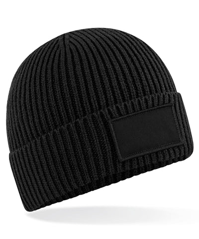 Gorro de moda con parches | Negro